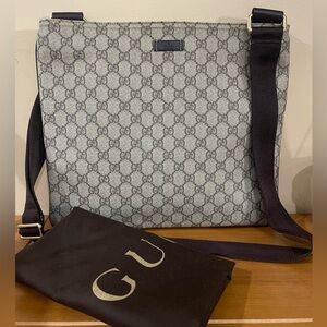 ✨🌵 GG Monogram Large Flat Messenger bag UNISEX